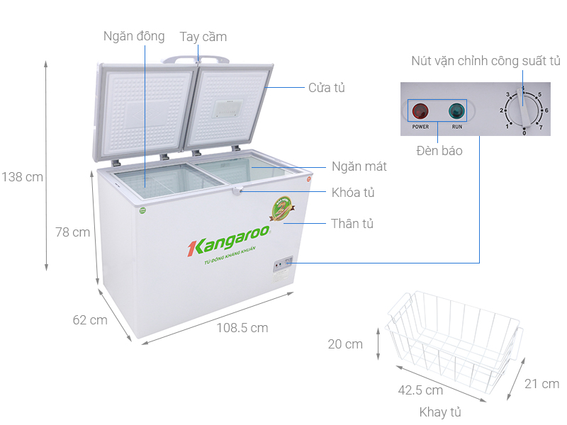 Tủ đông Kangaroo KG298C2 228 lít