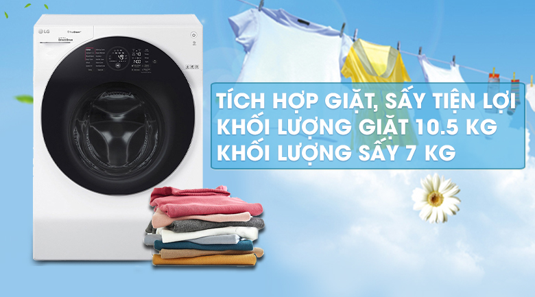 Máy giặt LG FG1405H3W1 Inverter Giặt 10.5 kg - Sấy 7 kg