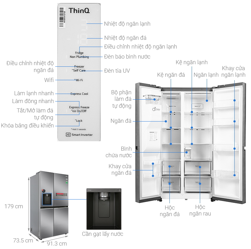 Tủ lạnh LG GR-D257JS Inverter 635 lít