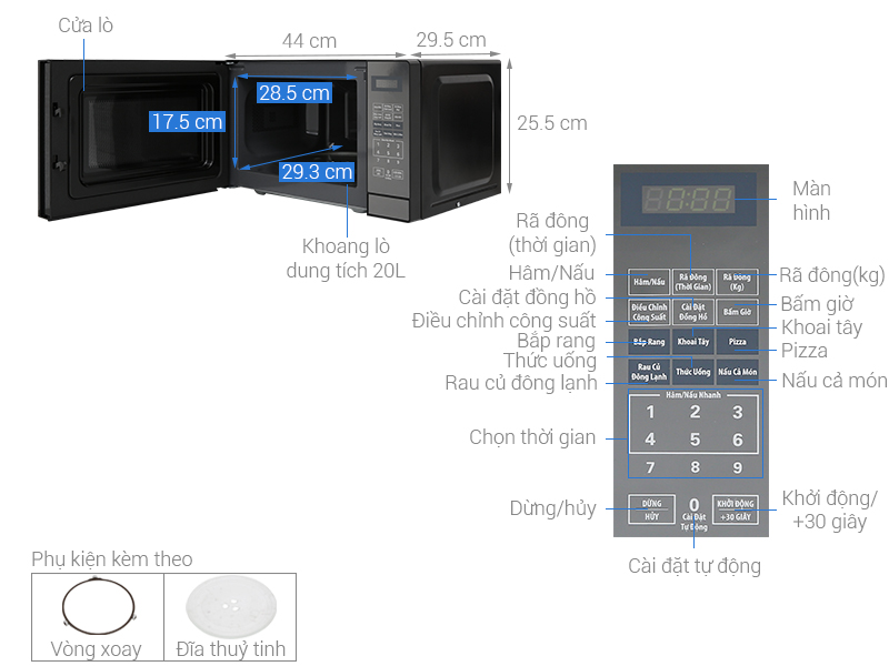 Lò vi sóng Bluestone MOB-7819 20 lít không nướng