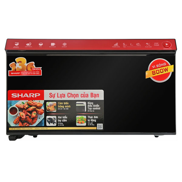 Lò vi sóng Sharp R-2235HR 24 lít không nướng viền đỏ