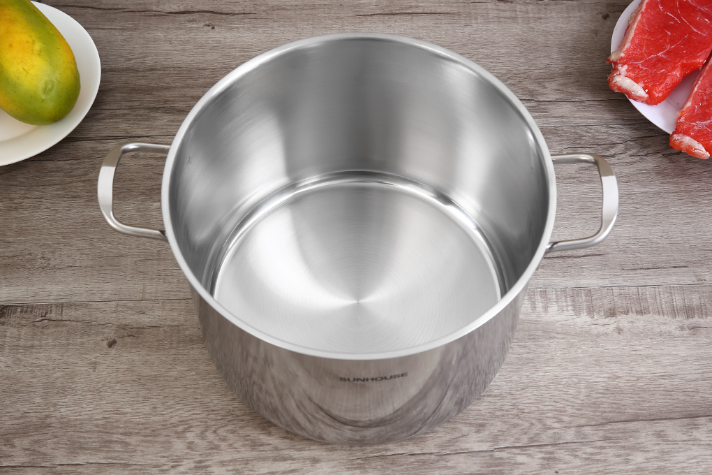 Nồi luộc gà inox 3 đáy nắp kính 28 cm Sunhouse SH28LG