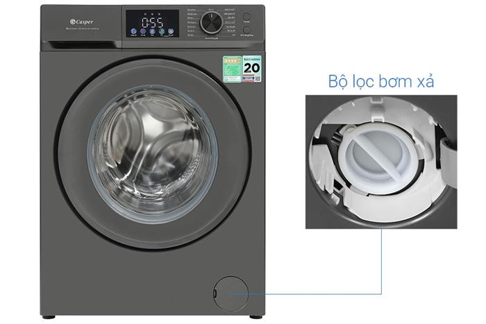 Máy giặt Casper D105VGR1 ProWash cửa ngang inverter, 10.5 kg