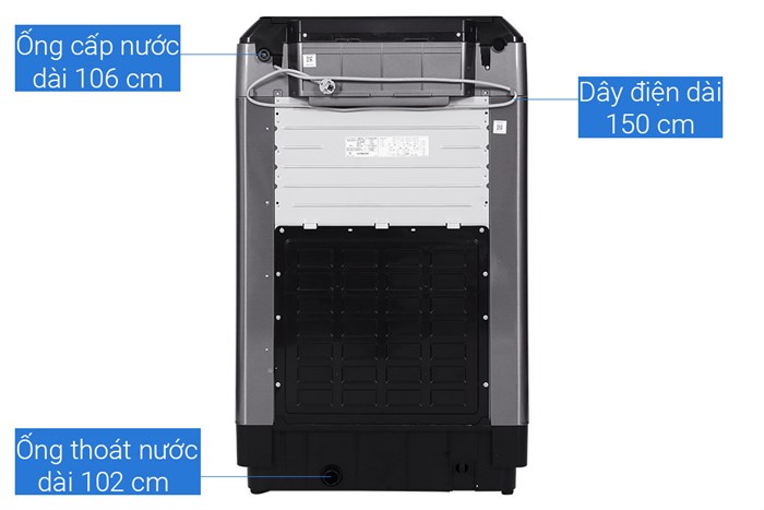 Máy giặt Hitachi SF-250ZFVAD SS cửa trên 25kg inverter Dual Jet