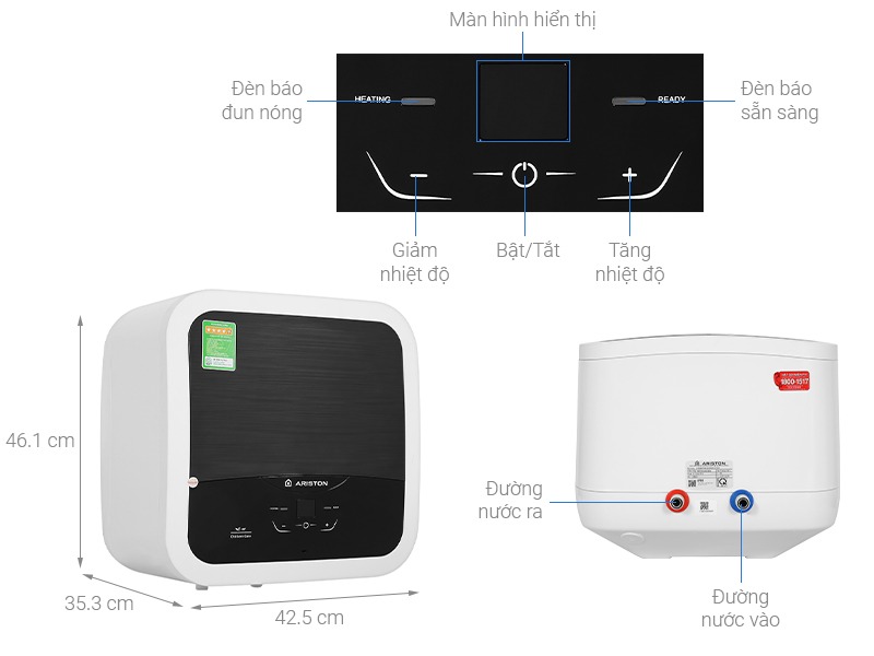 Bình nóng lạnh gián tiếp Ariston 30 lít AN2 30 LUX-D AG+