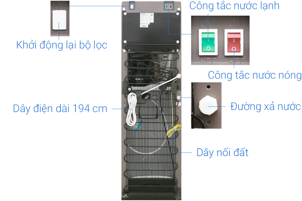 Cây nước nóng lạnh Toshiba RWF-W1830UVBV(T) 650W