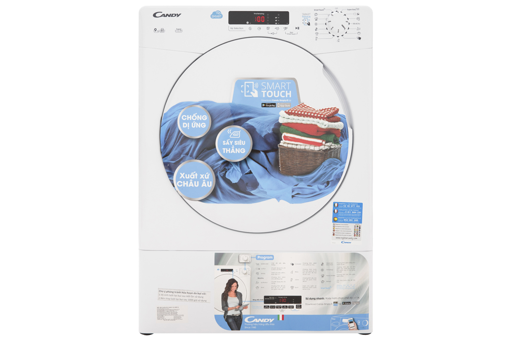 Máy sấy Candy CS-V9DF-S 9 kg thông hơi