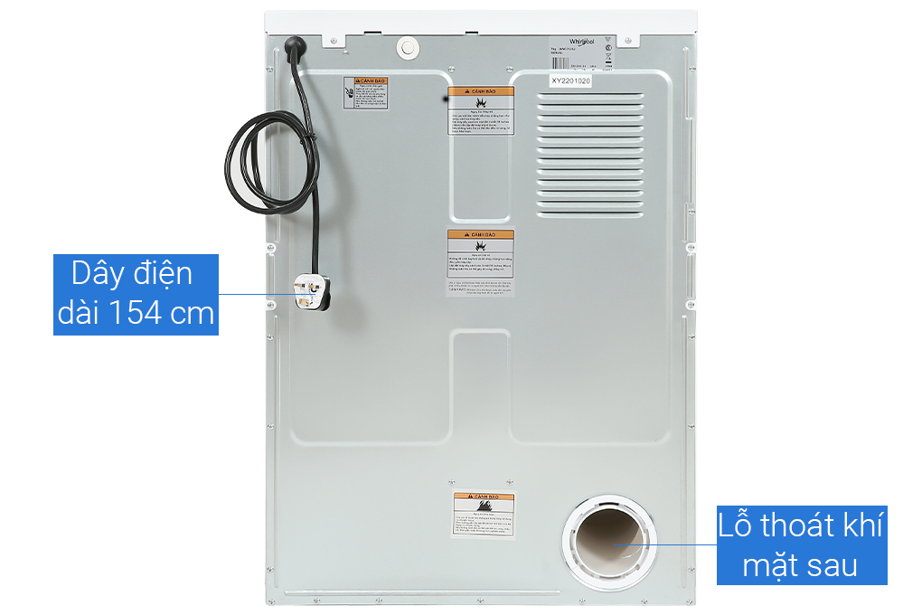 Máy sấy Whirlpool 7 kg AWD712S2 thông hơi