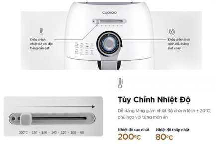 Nồi chiên không dầu Cuckoo CAF-C0510D/WHVNCV 2.9 lít