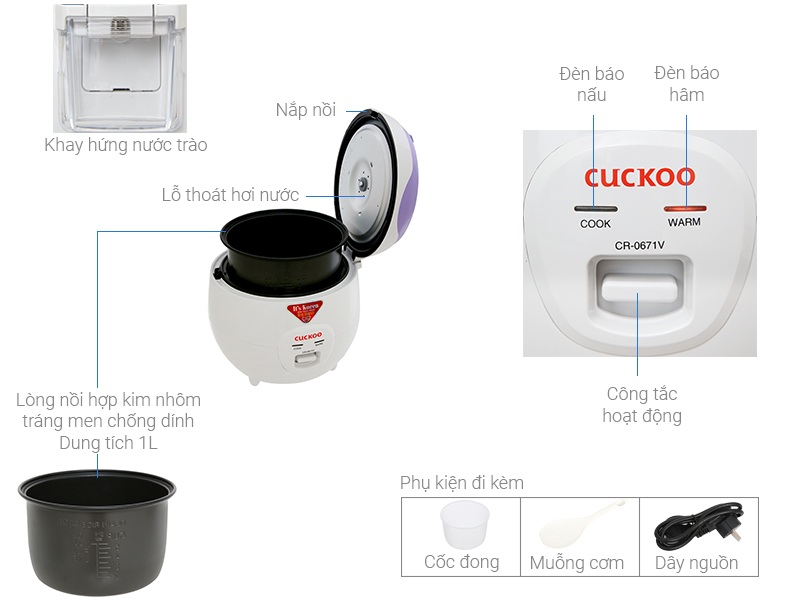 Nồi cơm điện Cuckoo CR-0671/VWVNCV 1 lít