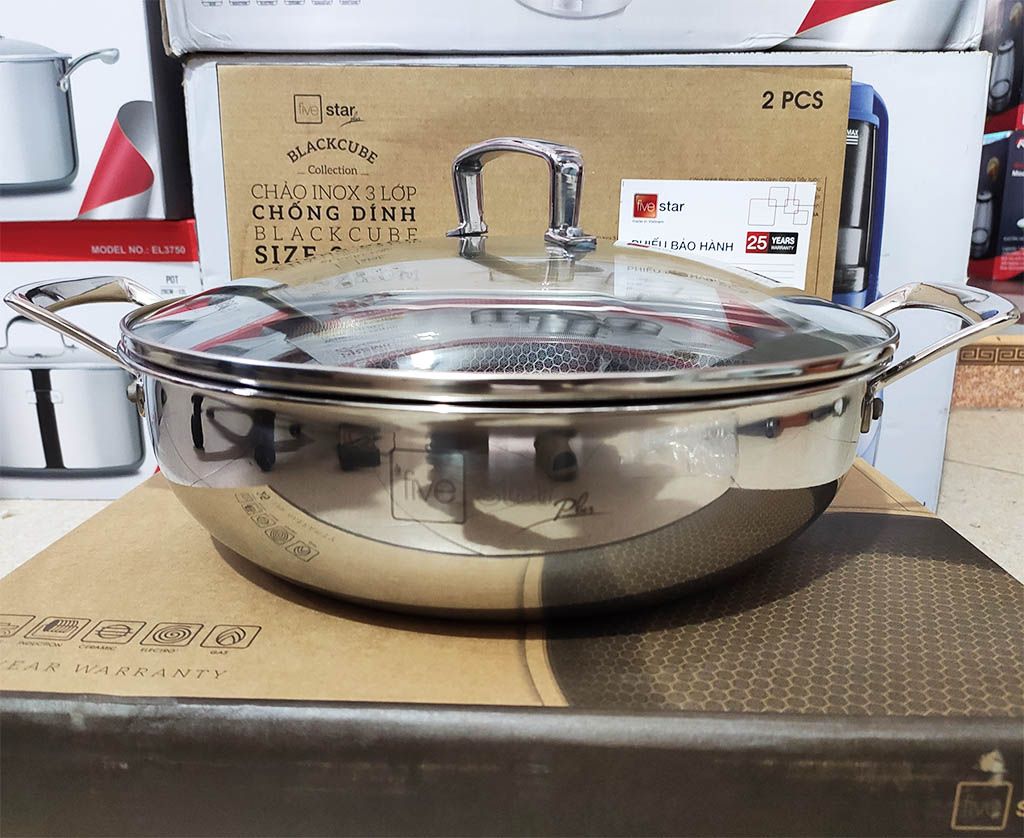 Chảo Inox hai quai Fivestar 28cm FPC28005