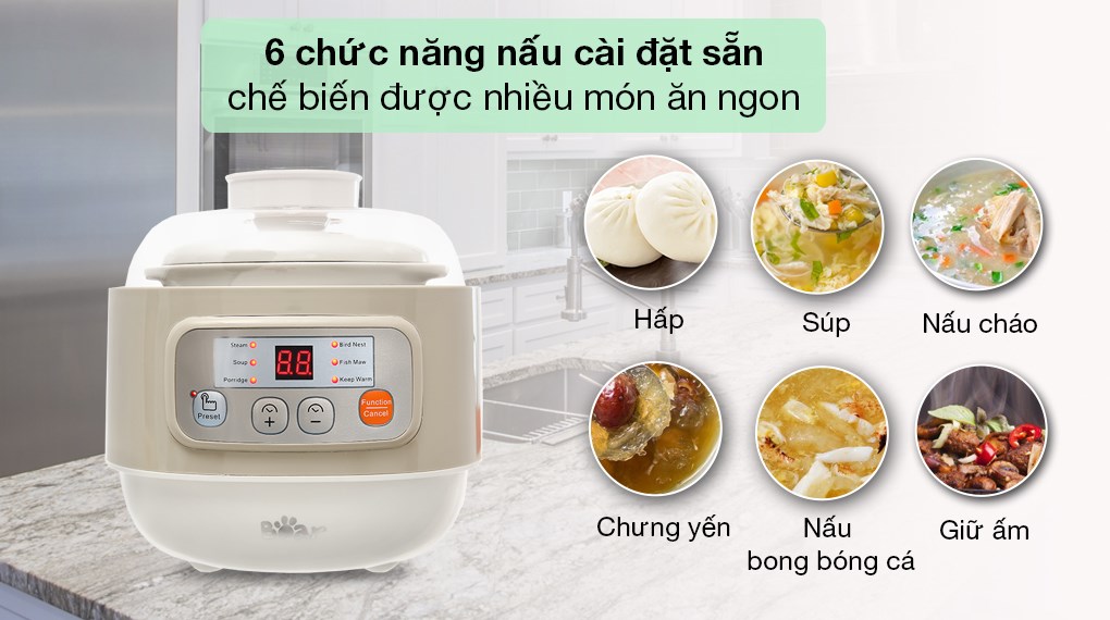 Nồi nấu chậm Bear 0.8 lít DDZ-A08D1