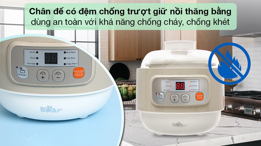 Nồi nấu chậm Bear 0.8 lít DDZ-A08D1