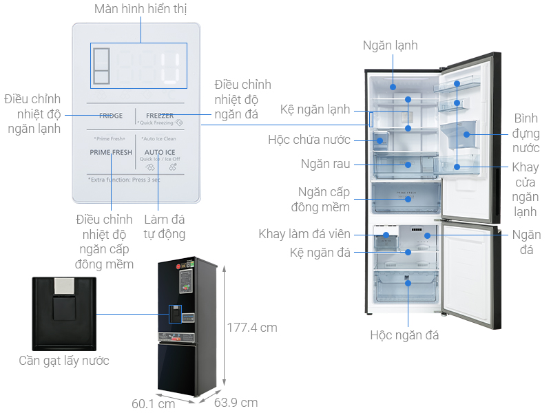 Tủ lạnh Panasonic NR-BV361WGKV Inverter 325 lít