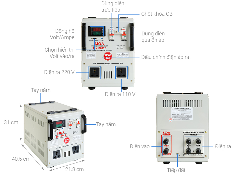 Ổn áp LiOA SH-10000II 10kVA dải 150-250V