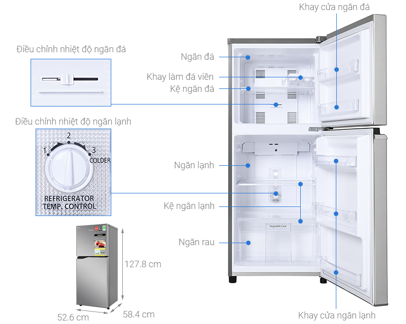 Tủ lạnh Panasonic NR-BA190PPVN Inverter 170 lít