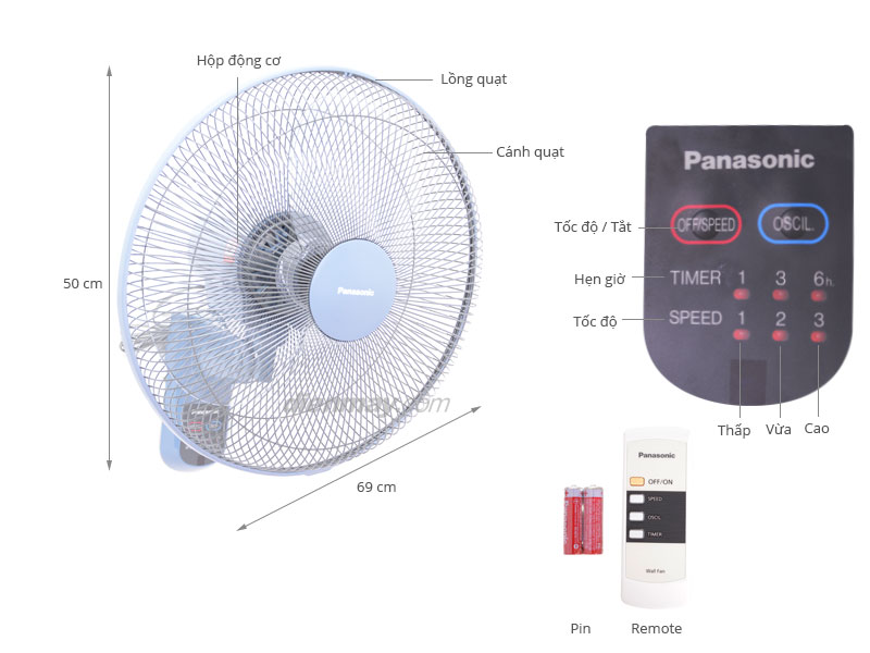 Quạt treo tường Panasonic F409MB