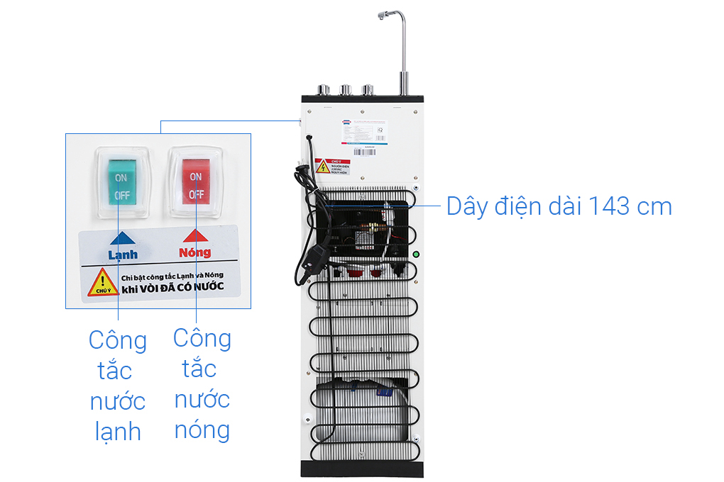 Máy lọc nước Sunhouse R.O nóng lạnh 10 lõi SHA76213CK