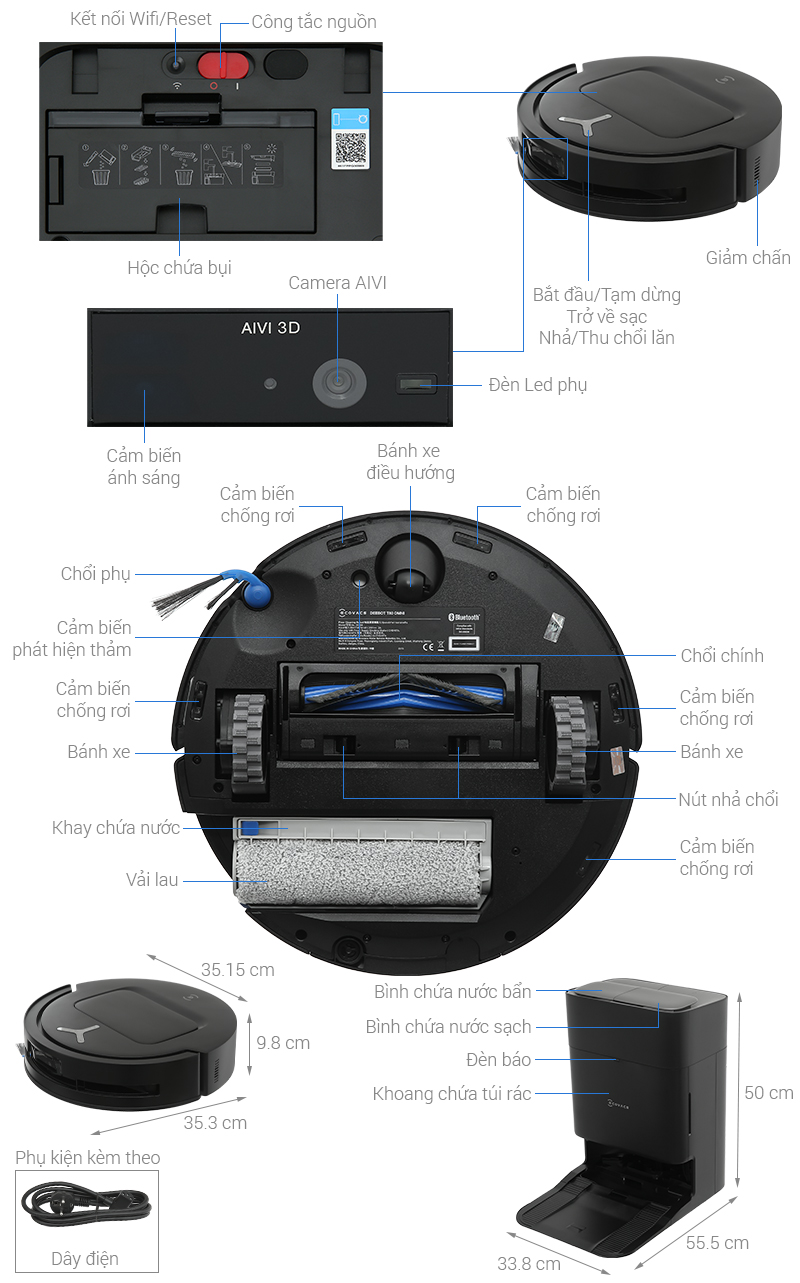 Hút bụi ROBOT  ECOVACS T80 OMNI (BLACK)