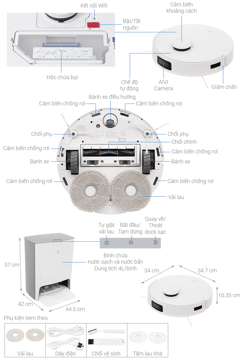Robot hút bụi lau nhà Ecovacs T10 Turbo