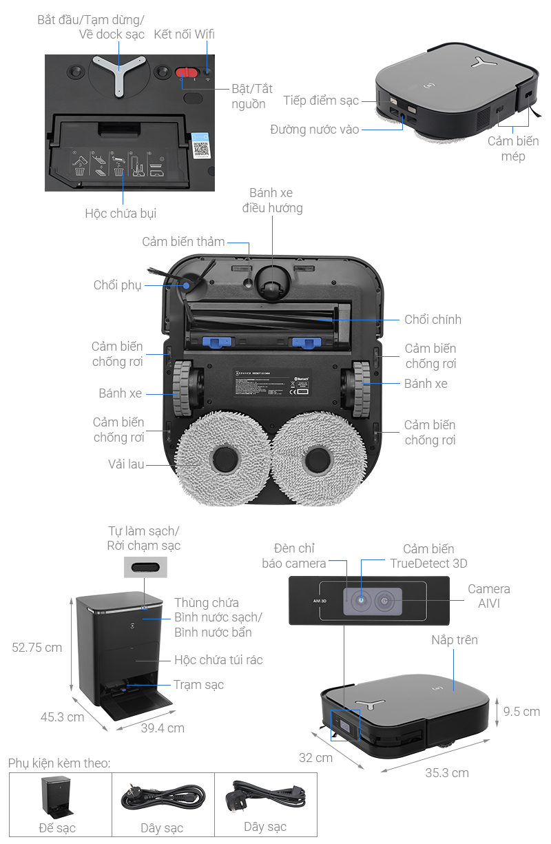 Robot hút bụi thông minh Ecovacs X2 Omni (imei)