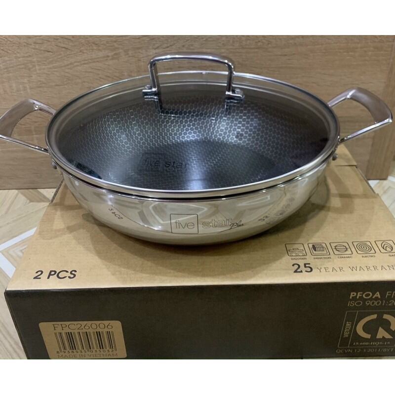 Chảo Inox hai quai Fivestar 26cm FPC26006