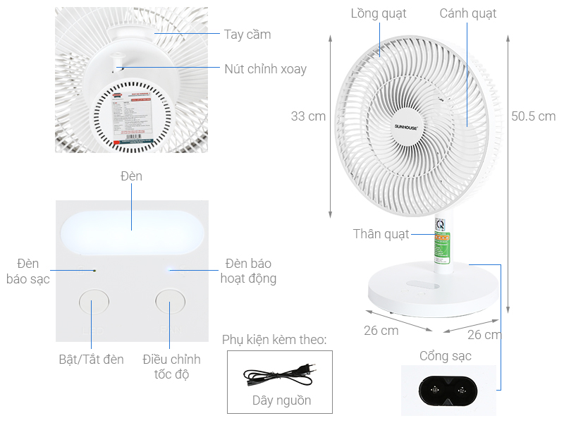 Quạt tích điện Sunhouse SHD7115