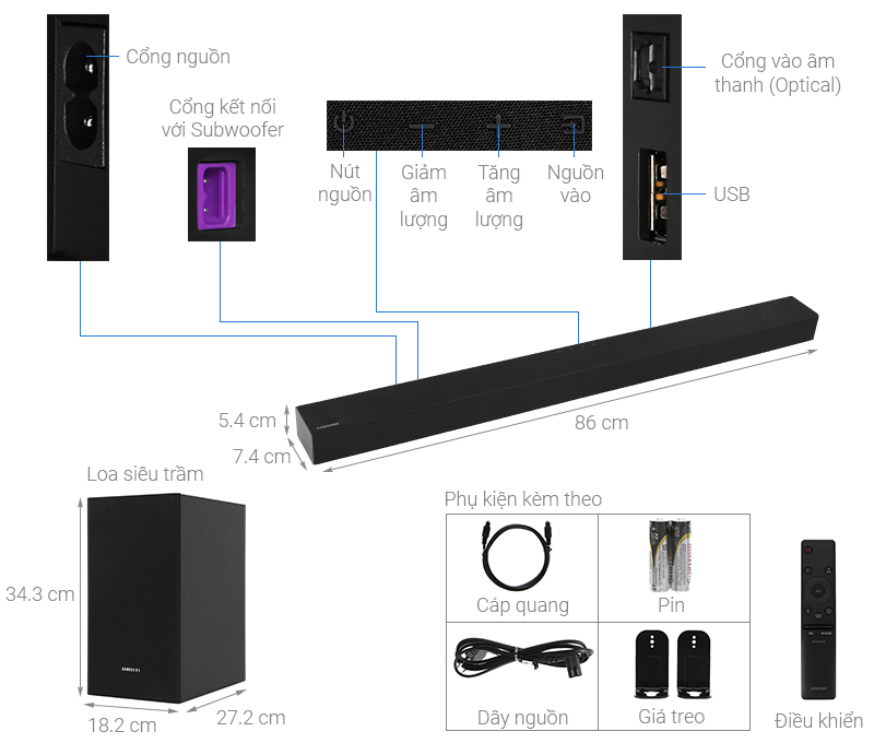 Loa Soundbar Samsung HW-T420/XV 150w