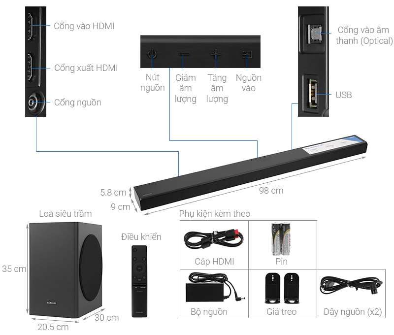 Loa thanh Samsung HW-T650 3.1ch 340W