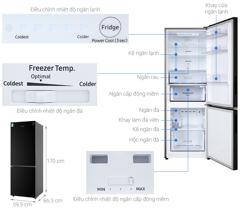 Tủ lạnh Samsung RB30N4010BU/SV Inverter 310 lít