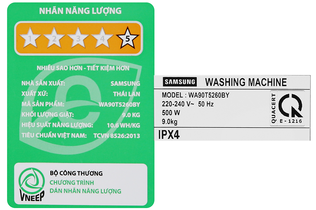 Máy giặt Samsung WA90T5260BY/SV Inverter 9 kg