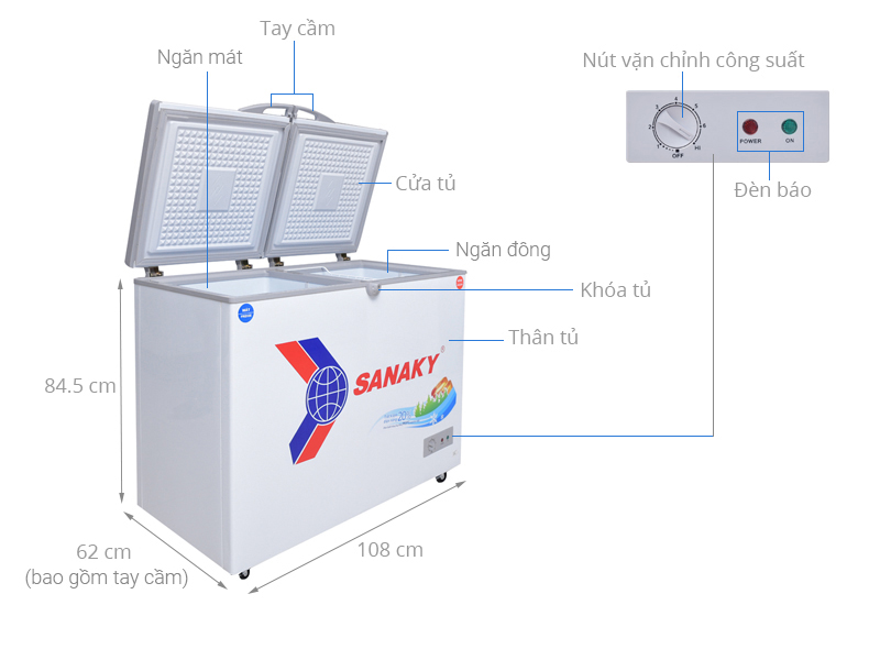 Tủ đông Sanaky VH-4099W1 280 lít