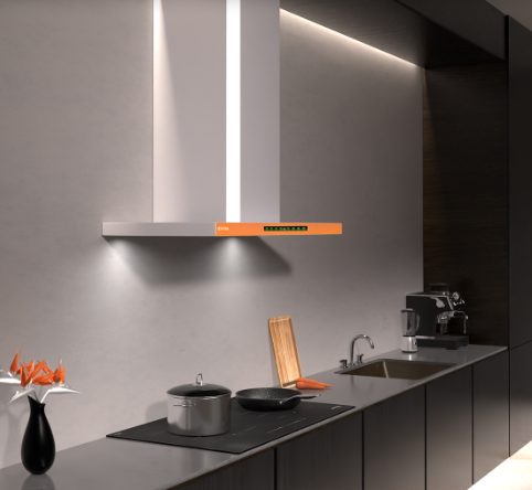 Máy hút mùi Kocher LUVIA PREMIUM chữ T 70cm 1150m3/1h màu cam