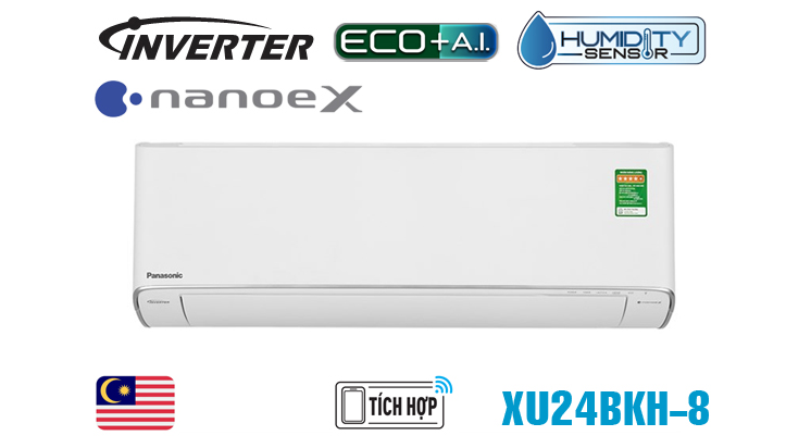 Điều hòa Panasonic  1 chiều 24000BTU Inverter CS/CU-XU24BKH-8 cao cấp