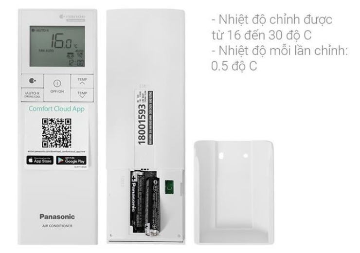 Điều hòa Panasonic 1 chiều 12000Btu Inverter CS/CU-U12BKH-8 cao cấp mới 2025