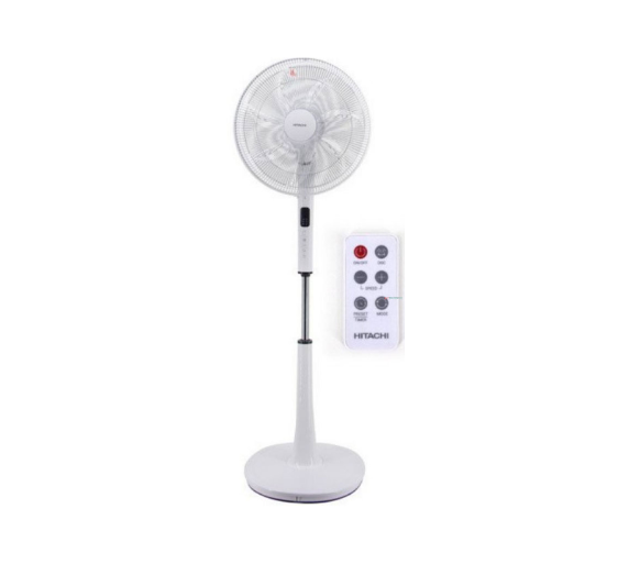 Quạt cây Hitachi LF-D6RCWM 7 cánh 24W động cơ DC màu trắng có điều khiển từ xa