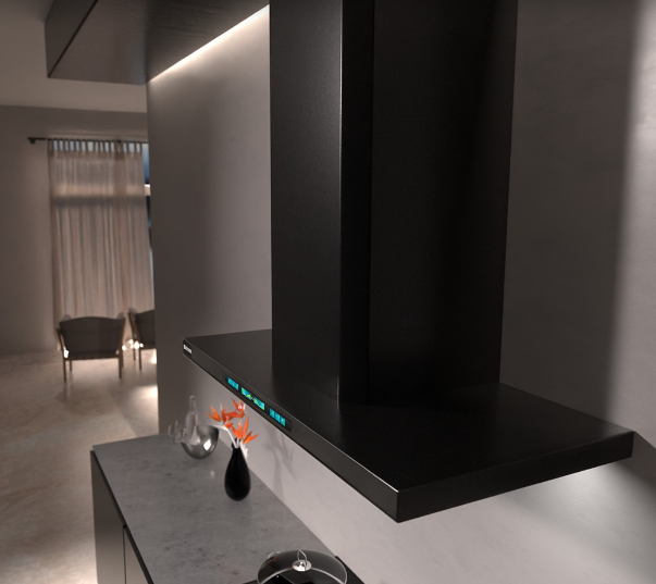 Máy hút mùi Kocher LUVIA BLACK chữ T 70cm 1150m3/1h màu đen