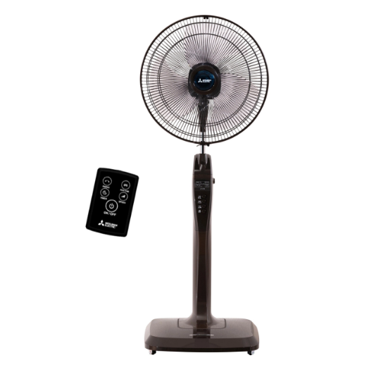 Quạt cây MITSUBISHI LV16-RB CY-BW 47W 3 cánh màu nâu đậm có điều khiển từ xa