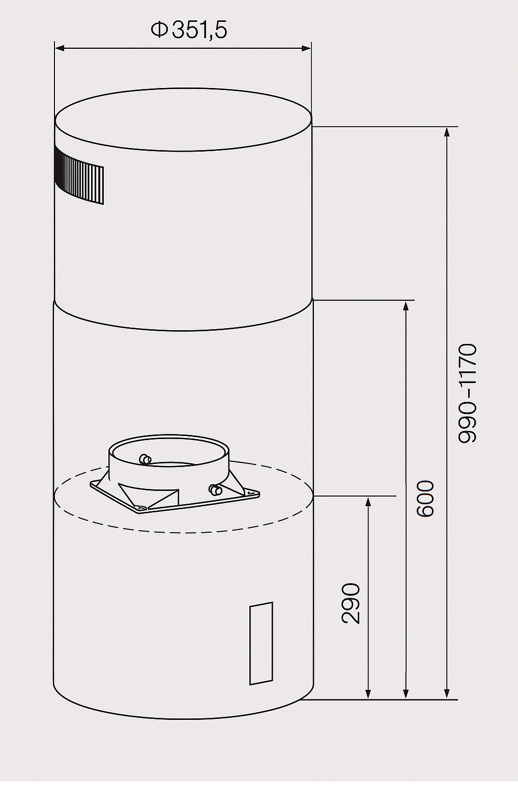 Hút mùi đảo Kocher CXW-188BL dạng ống 195W