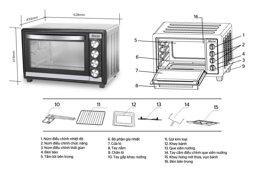 Lò nướng Sunhouse SHD4250S 50 lít