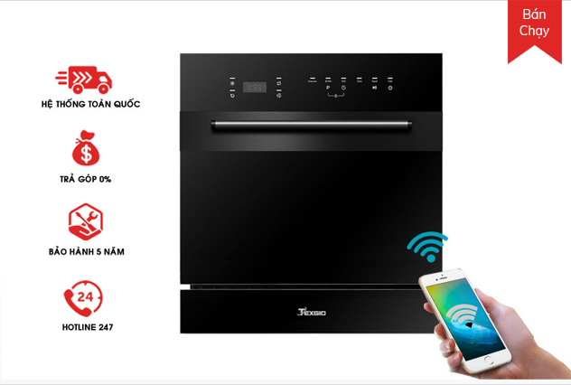 Máy rửa bát Texgio Dishwasher TGWF68GB - 8 Bộ