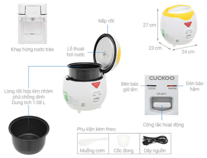 Nồi cơm điện Cuckoo CR-0671/YWVNCV 1.08 lít