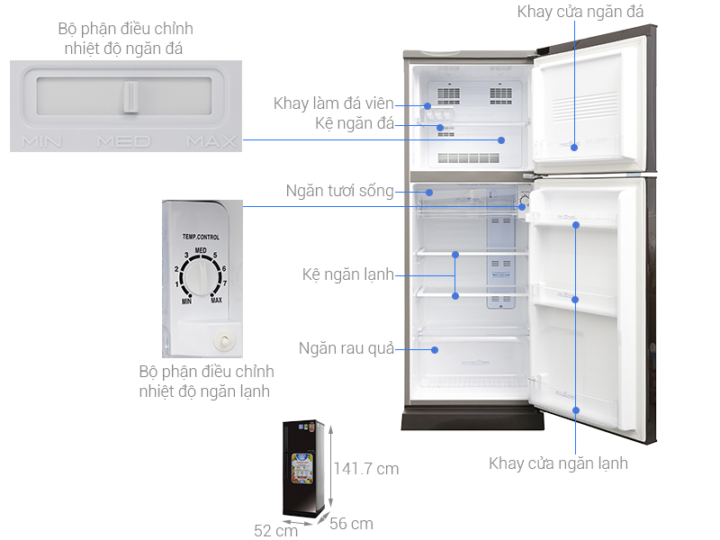 Tủ lạnh Aqua AQR-I209DN Inverter 186 lít