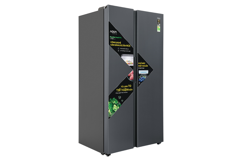 Tủ lạnh Aqua AQR-S682XA(SLB) Inverter 646 lít