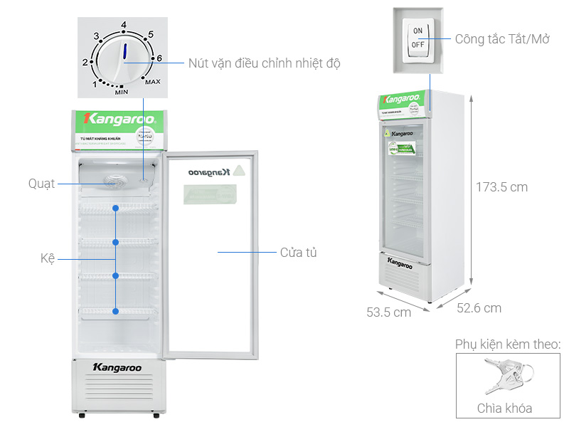 Tủ mát Kangaroo KG258AT 198 lít
