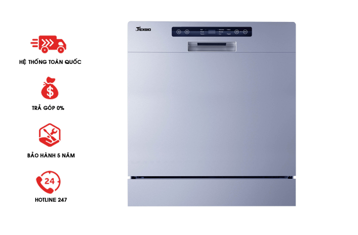 Máy rửa bát Texgio TG-DT2028 8 bộ độc lập độc lập, hé cửa
