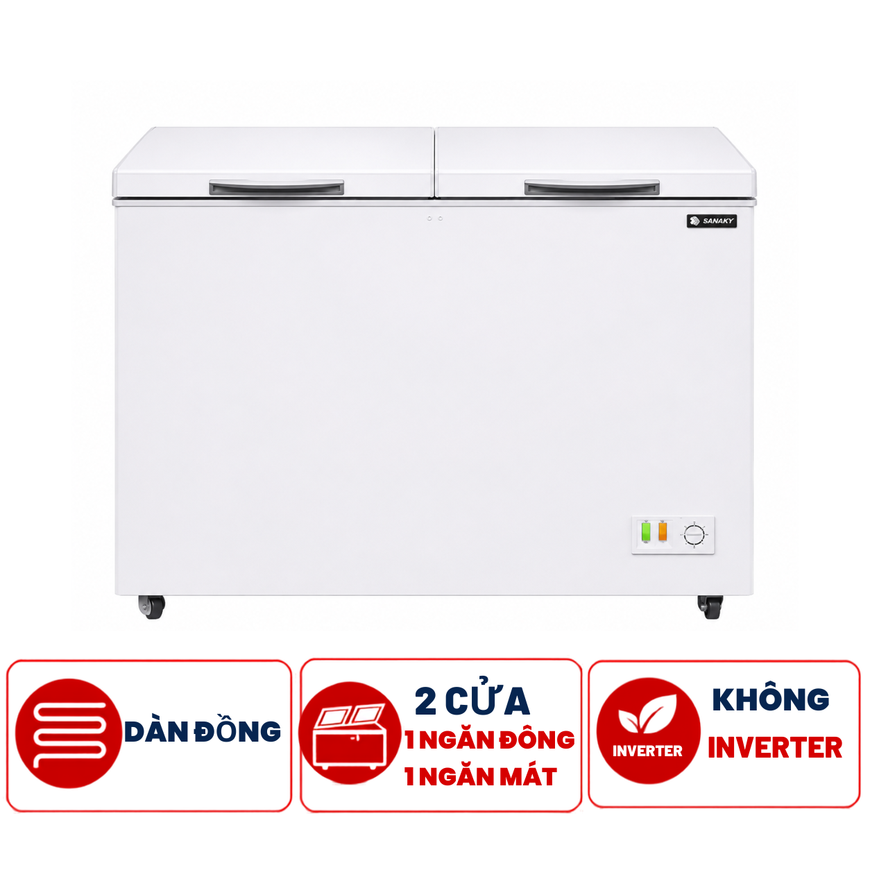 Tủ đông Sanden SDQ-0343 2 chế độ, 350 lít