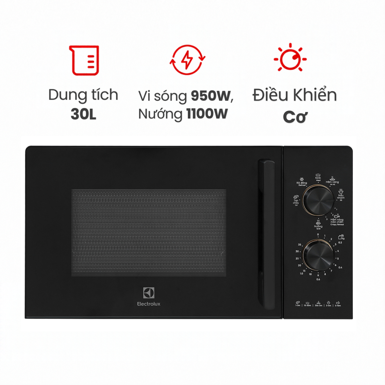 Lò vi sóng Electrolux EMG30D22BM 30 lít có nướng