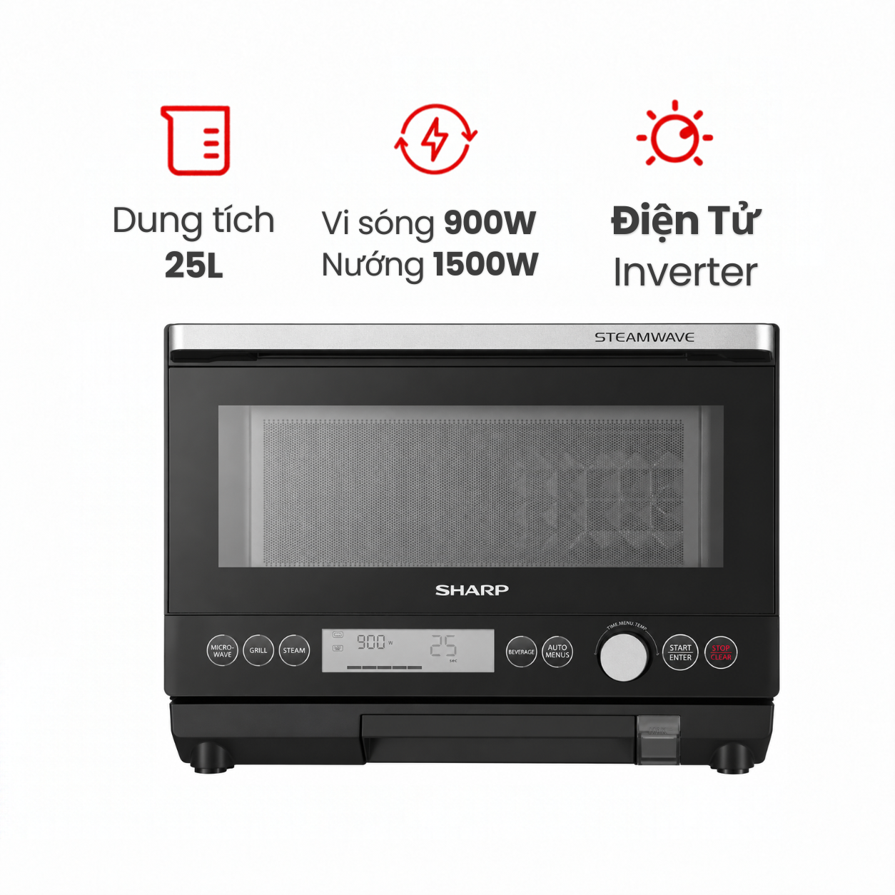 Lò vi sóng Sharp AX-1250VN(B) 25 lít siêu nhiệt
