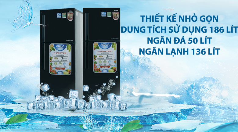 Tủ lạnh Aqua AQR-I209DN Inverter 186 lít